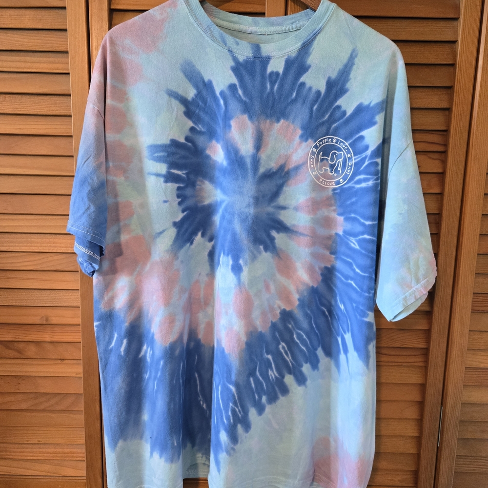 Blue and Pink Tie-Dye Short Sleeve Tee